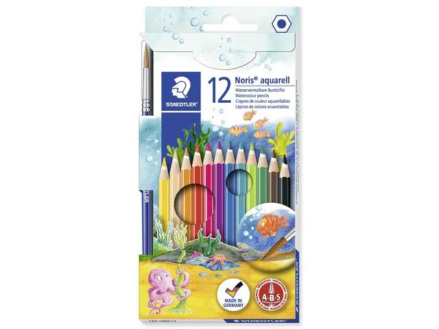 Staedtler fargeblyanter Noris Club 144, sekskantet kropp, bly i assorterte farger