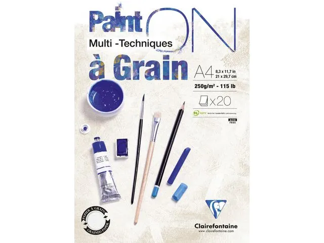 Clairefontaine Akvarellpapir, A4, 250 g/m², 20 ark