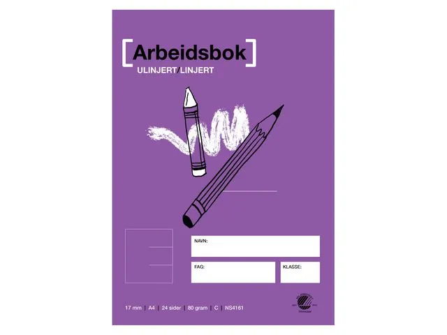 Arbeidsbok A4 80g 24ark 17mm ulin./linj.