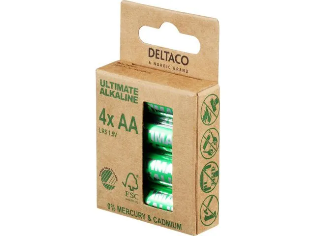 DELTACO Batteri DELTACO Alkaline AA/LR6 (4)