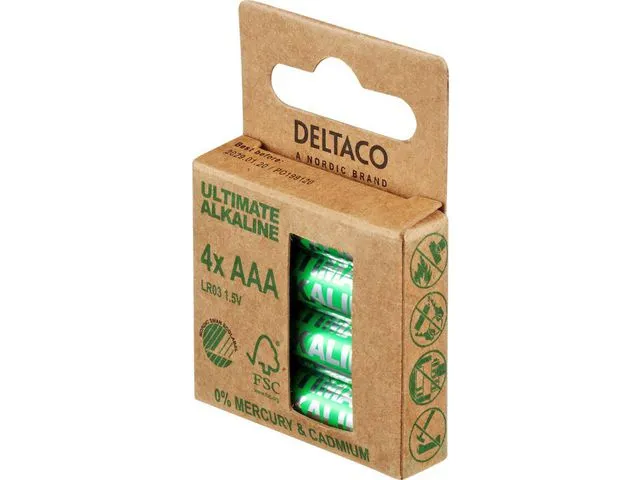 DELTACO Batteri DELTACO Alkaline AAA/LR03 (4)