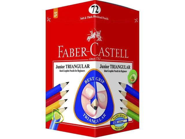 Faber-Castell grafittblyant, 2B-bly, trekantet, rød kropp