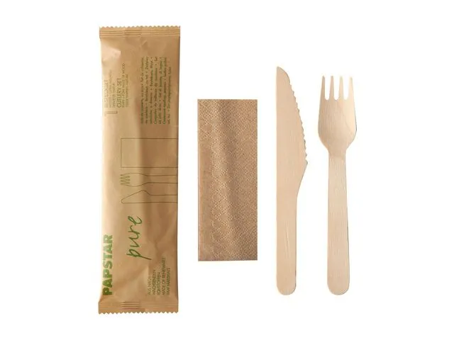 Papstar Bestikkpose PURE tre 2deler m/serv. (50)