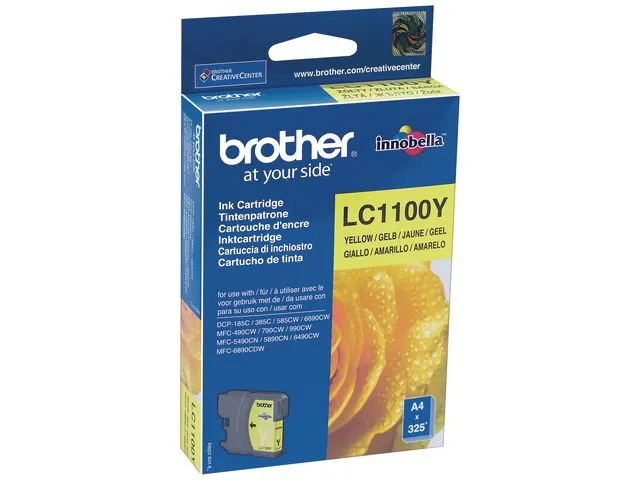 Brother blekkpatron LC1100 Y Innobella™-blekk, gul, enkeltpakke, LC-1100Y