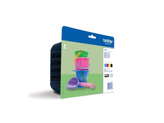 Brother Brother LC221 Value Pack - 4-pack - svart, gul, cyan, magenta - original - blekkpatron