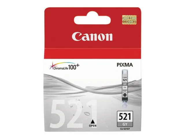 Canon blekkpatron PIXMA CLI-521 GY ChromaLife 100+-blekk, grå, enkeltpakke, 2937B001