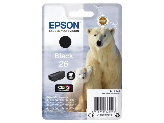 Epson Blekk EPSON 26 C13T26014012 sort