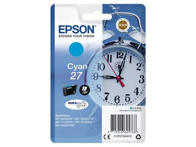 Epson Blekk EPSON 27 C13T27024012 cyan
