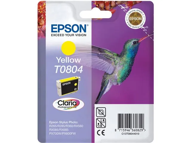 Epson Blekkpatron T0804 C13T08044011 Kolibri Claria fotografiblekk Gul 1-pack