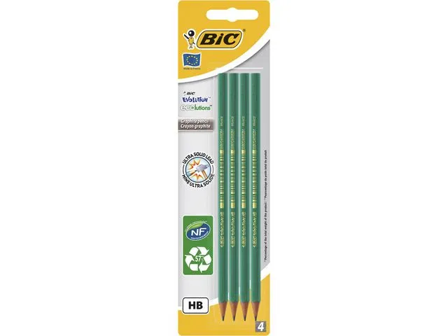 BIC® grafittblyant Ecolutions™ Evolution™, HB-bly, sekskantet, grønn kropp