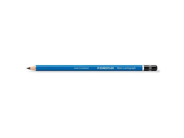 Staedtler Mars grafittblyant Mars Lumograph, 3B-bly, sekskantet, blå kropp