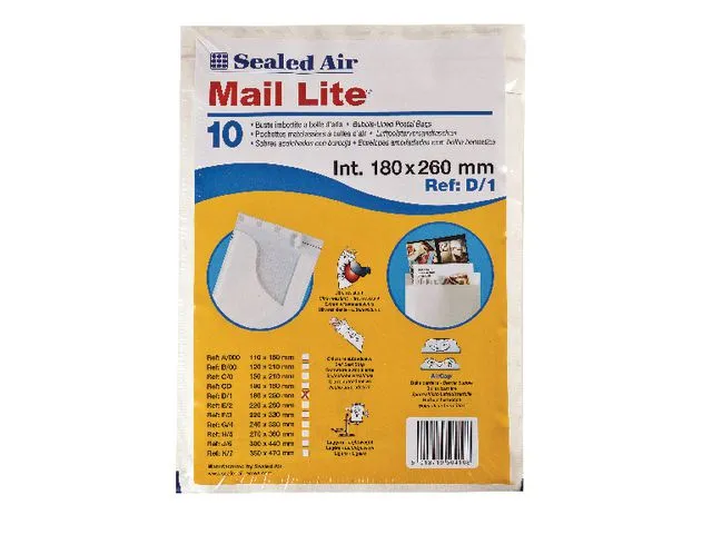 Mail Lite® Luftputekonvolutt ML C/0 15x21cm (10)