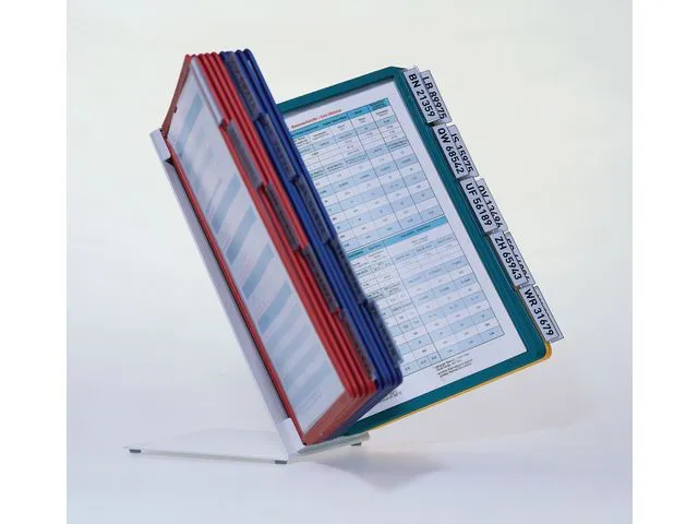 Durable bordstativ VARIO®, panelsystem, 20 lommer, A4, assorterte farger (gul, rød, grønn, mørkeblå)