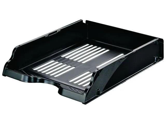 Esselte brevkurv Transit, A4, polystyren, svart, 76 x 260 x 336 mm