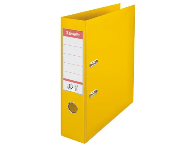 Esselte Brevordner No1 med skinne, A4, 75mm, gul
