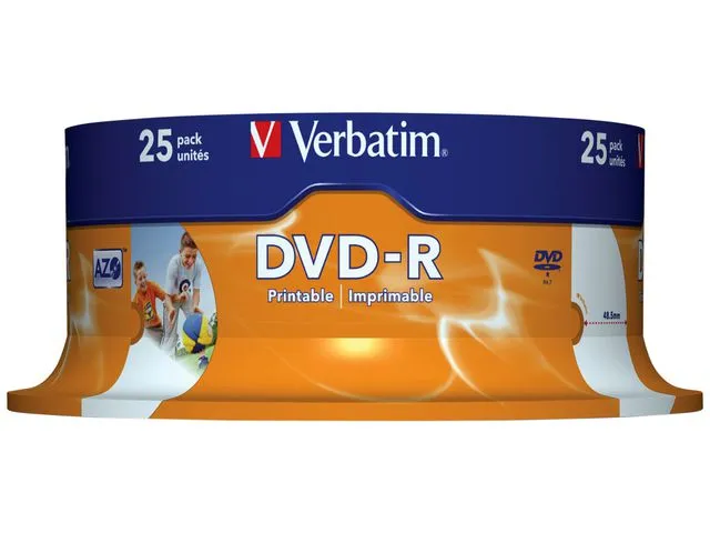 Verbatim DVD-R 4,7 GB / 120 min, 16 X Print Spindle hastighet