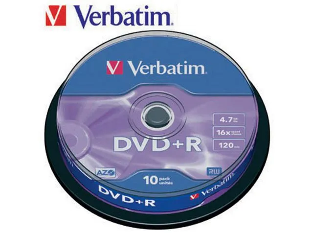 Verbatim DVD+R VERBATIM 4.7GB, 16X spindle
