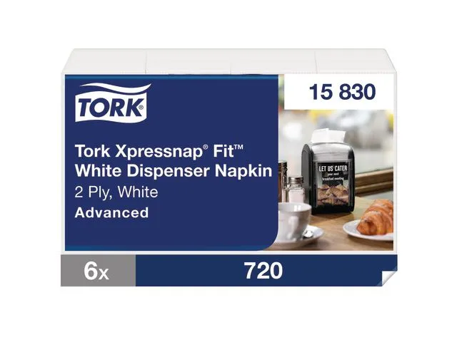 Tork Dispenserserviett TORK N14 2L hvit (720)