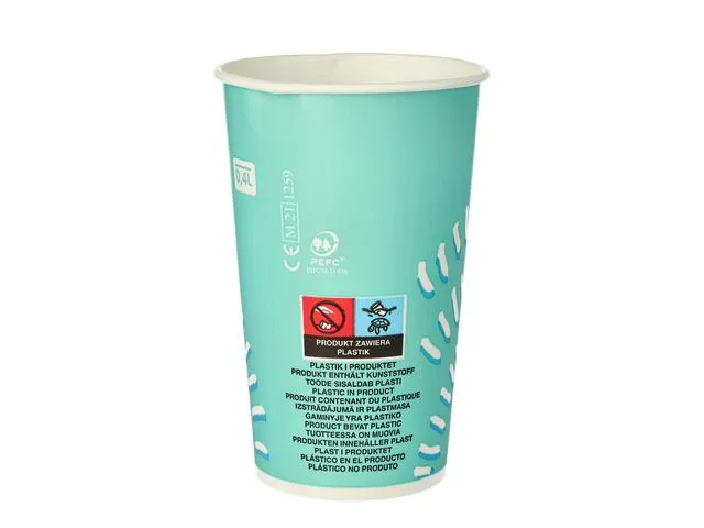 Papstar Drikkebeger papp 0,4L turkis (50)