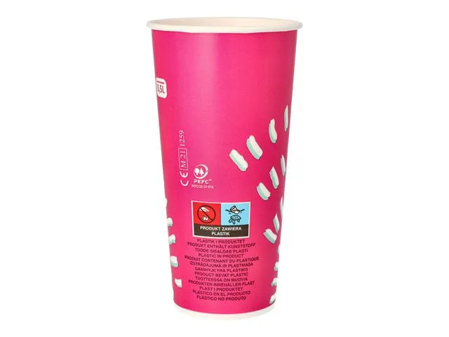 Papstar Drikkebeger papp 0,5L rosa (50)