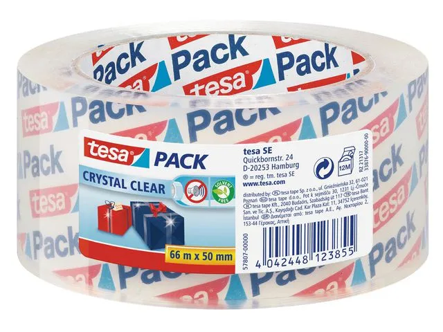 tesa® Emballasjetape TESA 57807 50mmx66m klar