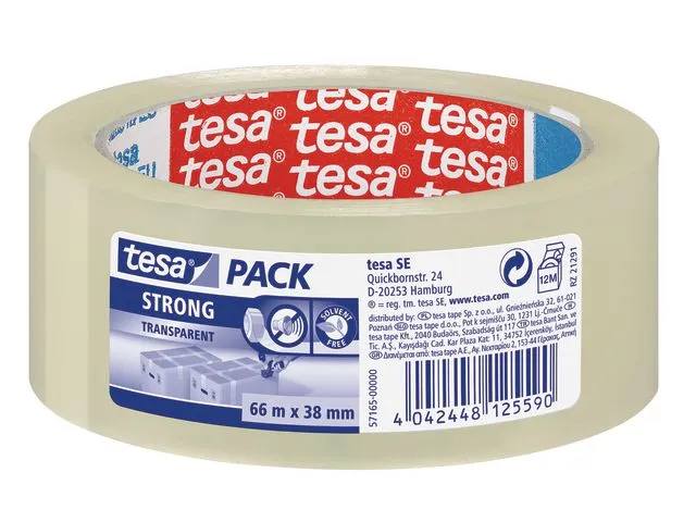 tesa® Emballasjetape TESA Strong 38mmx66m klar