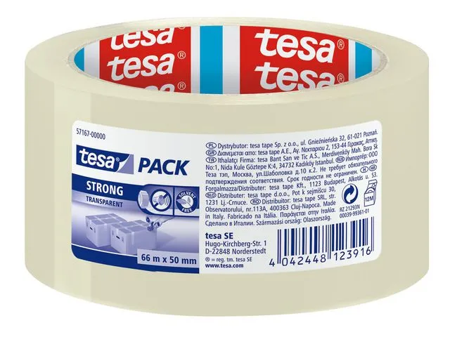 tesa® Emballasjetape TESA Strong 50mmx66m klar