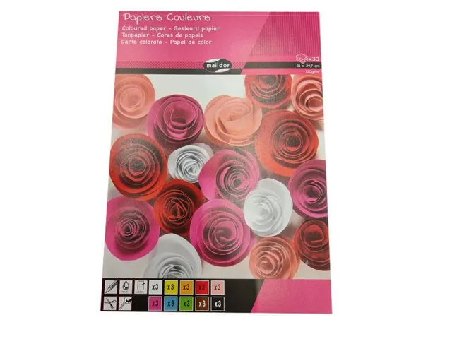 Clairefontaine fargeblokker Maildor, 100 ark, A4, 210 x 297 mm, assorterte farger