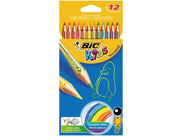 BIC® fargeblyanter Kids™ Tropicolors, sekskantet kropp, bly i assorterte farger
