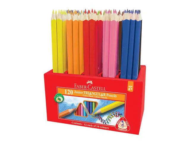 Faber-Castell Fargeblyanter, Junior, trekantet kropp, bly i assorterte farger