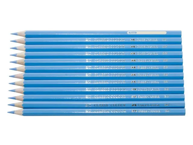 Faber-Castell fargeblyanter Classic Colour, sekskantet kropp, lyseblått bly