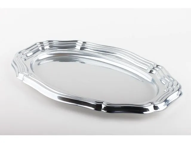 MOZAIK Fat ovalt 58x30cm rpet sølv (5)