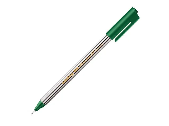 edding fineliner-penn 89 Office Liner, ekstra tynn spiss, svart og hvit kropp, grønt blekk