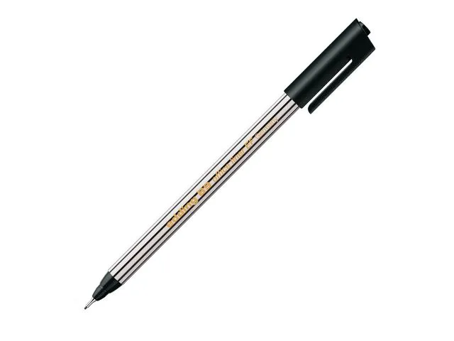 edding fineliner-penn 89 Office Liner, ekstra tynn spiss, svart og hvit kropp, svart blekk