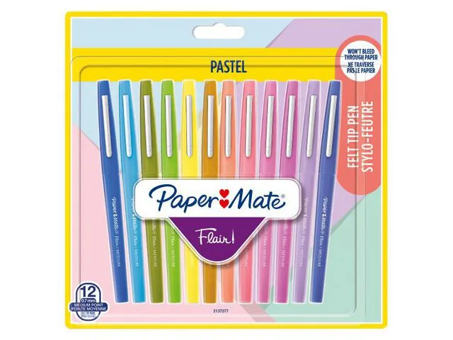 Paper Mate Fiberpenn PAPERMATE ass pastell farg(12)