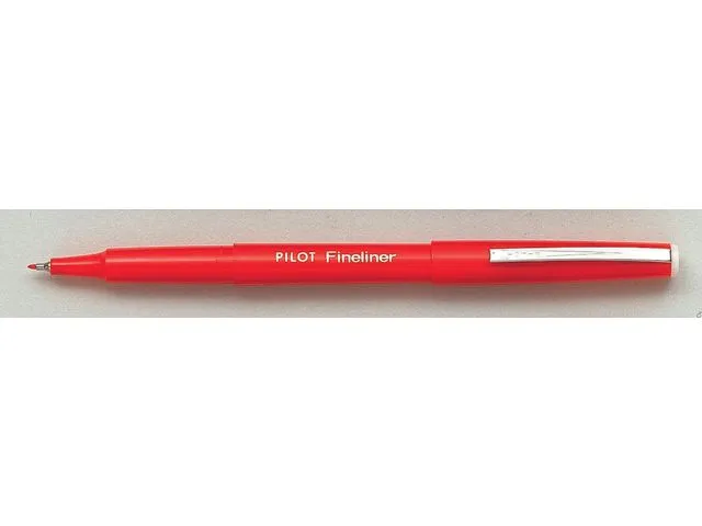 Pilot Fineliner-penn, tynn spiss, rød kropp, rødt blekk