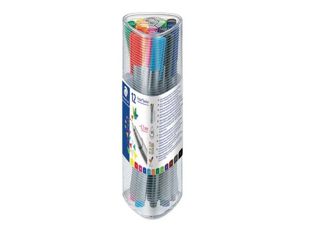 Staedtler penn Triplus® 334 Fineliner, svært tynn spiss, grå kropp, assorterte blekkfarger