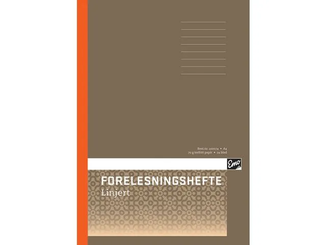 Emo Forelesningshefte, A4, 210 mm x 297 mm, 24 blad, linjert