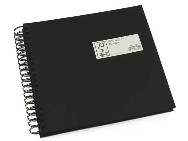Grieg Fotoalbum medium 40 sider sort