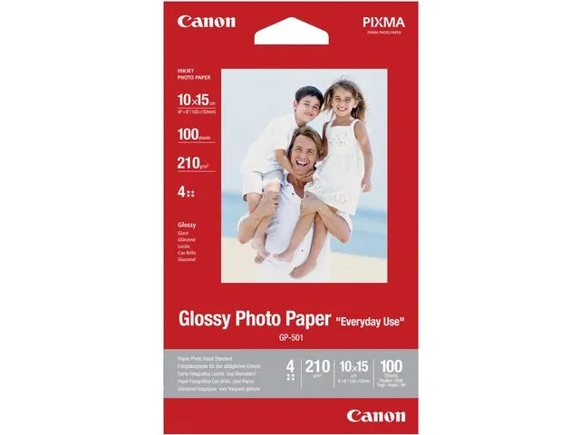 Canon fotopapir, 102 x 152 mm, 170 g/m², for blekkskriver, hvit, glanset, 100 ark