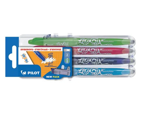 Pilot gelpenn FriXion Ball, fin spiss, grønn kropp med grep, grønt blekk