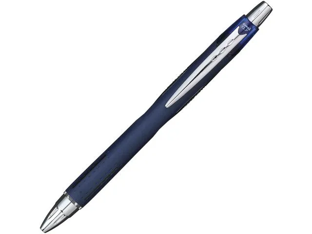 Uni-Ball kulepenn Jetstream™, inntrekkbar, tynn spiss på 0,7 mm, blå kropp med grep, blått blekk