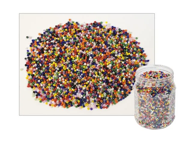 PLAYBOX Glasperler assorterte farger 500g