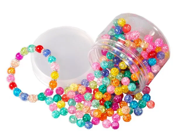 glassperler med knusemønster, 1 mm, 20 assorterte farger