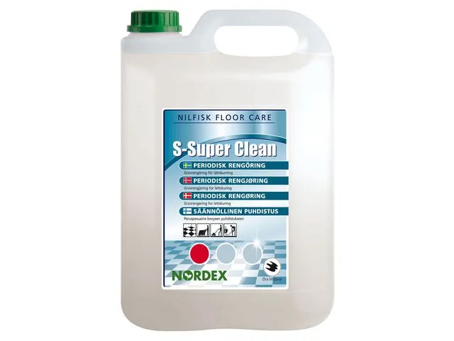 NORDEX S-Super Clean gulvrengjøringsmiddel for linoleums-, plast- og steingulv, 5 l