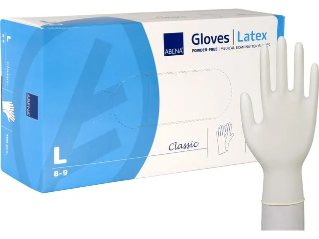 ABENA Hanske ABENA C. latex u/p L hvit (100)