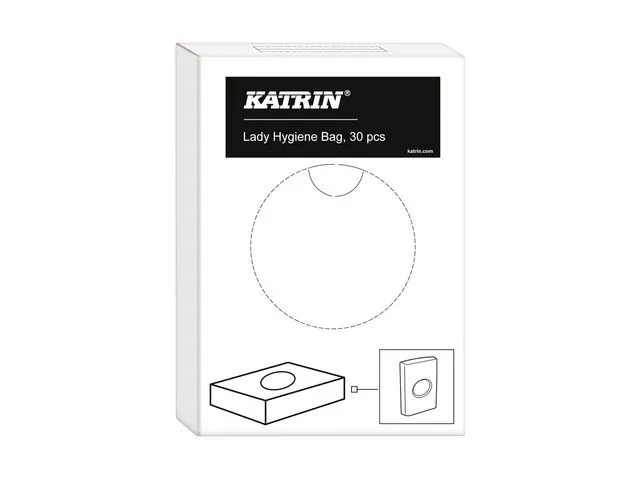 KATRIN hygienepose, for kvinner, plast, hvit, 88 x 125 mm, pakke med 30