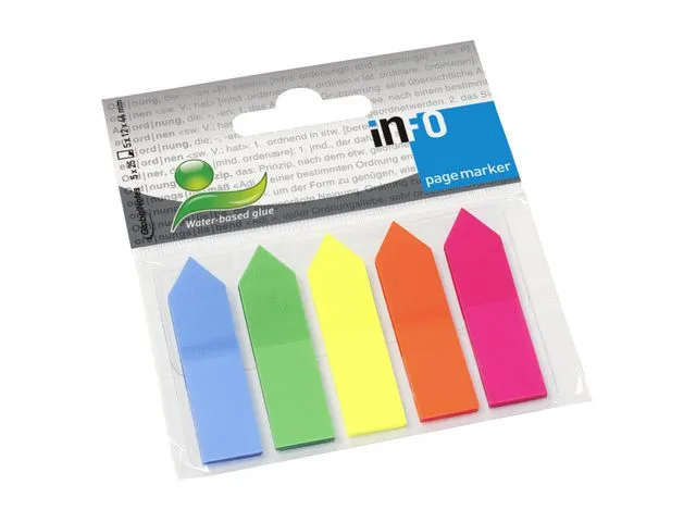 info Index pil, 12 x 50mm, assorterte farger