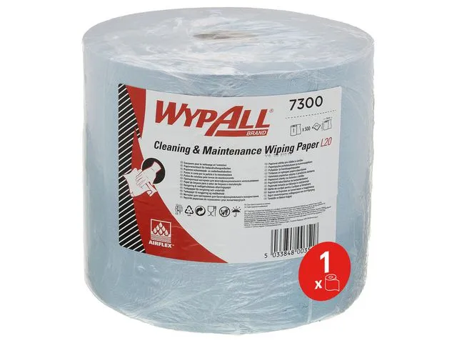 Wypall* tørkerull L20, Ekstra, 2-lags, 500 ark, 190 mm, blå