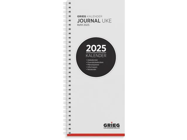 Grieg Journalkalender GRIEG 2025 spiral refill